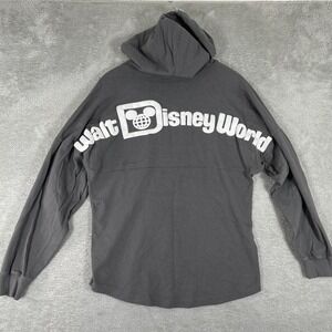 Disney Parks Spirit Jersey Hoodie‎ Womens Small Gray Disney World Logo Pullover